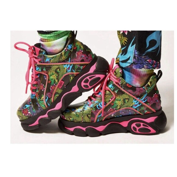 Buffalo X Jaded London Dragon Print Trainers, Size 7.5 Spice Girls 90’s … - Picture 1 of 9